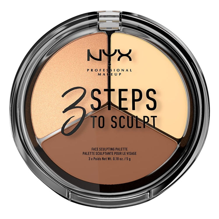 NYX Professional Makeup 3 Steps to Sculpt Face Sculpting Palette, Light