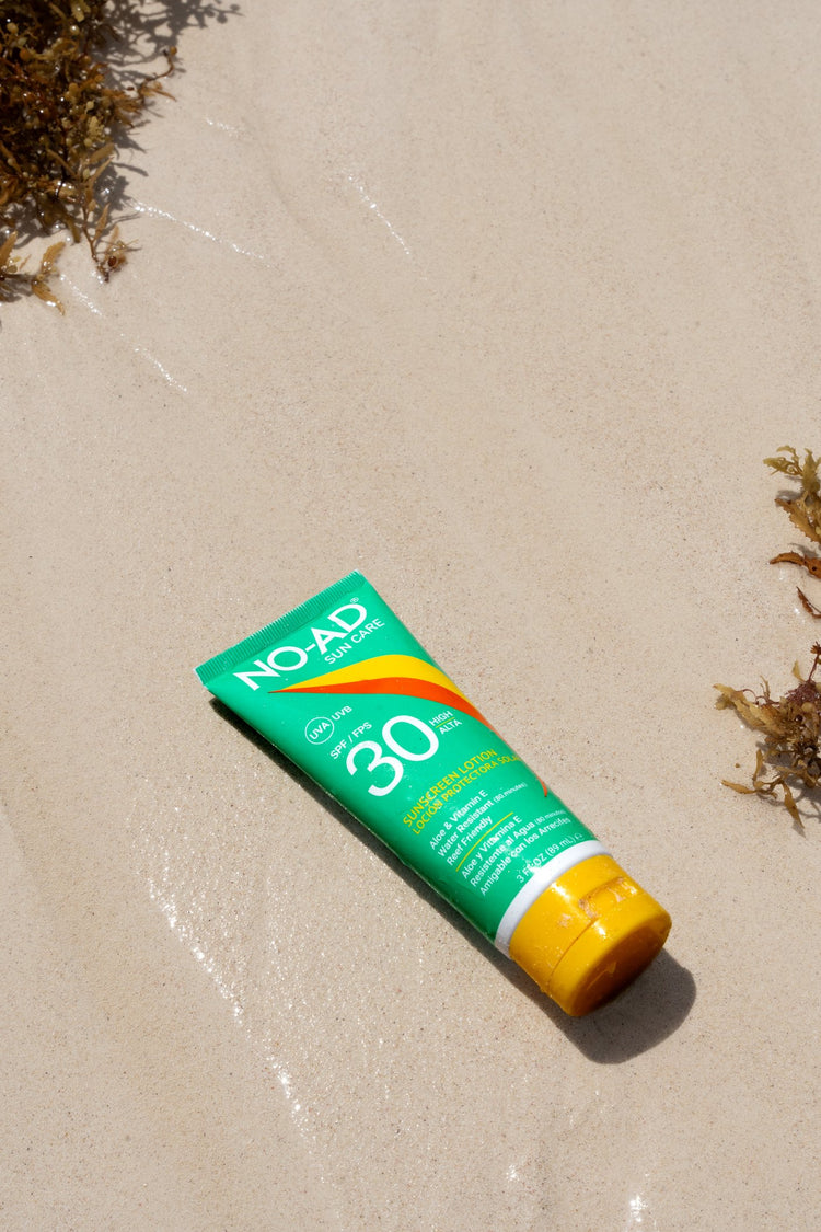 NO-AD SPF 30 Sunscreen Lotion | Broad Spectrum UVA/UVB Protection | Water Resistant | Octinoxate & Oxybenzone Free with moisturizing Vitamin E and Aloe 3oz | Pack of 3