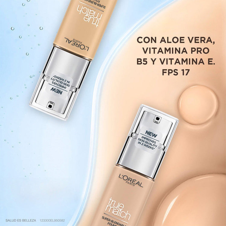L'Oréal True Match Foundation – 4.5N Beige Neutral – with Hyaluronic Acid – 30ml