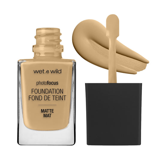 Wet n Wild Photo Focus Liquid Foundation Makeup, Matte, Golden Beige, 1.0 Fl oz