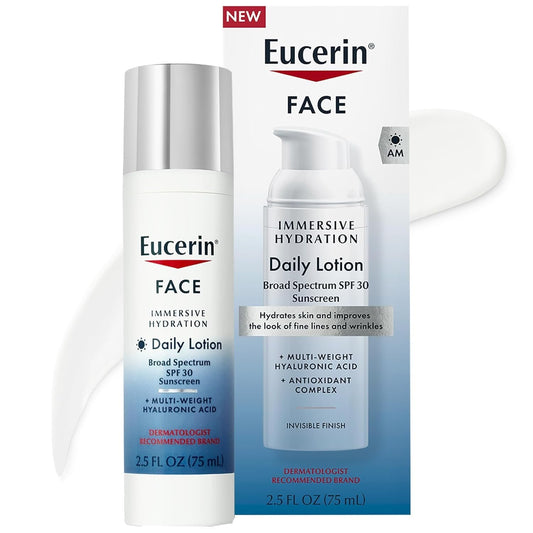 Eucerin Face Immersive Hydration Daily Face Lotion Broad Spectrum SPF 30 Sunscreen, 2.5 Fl Oz