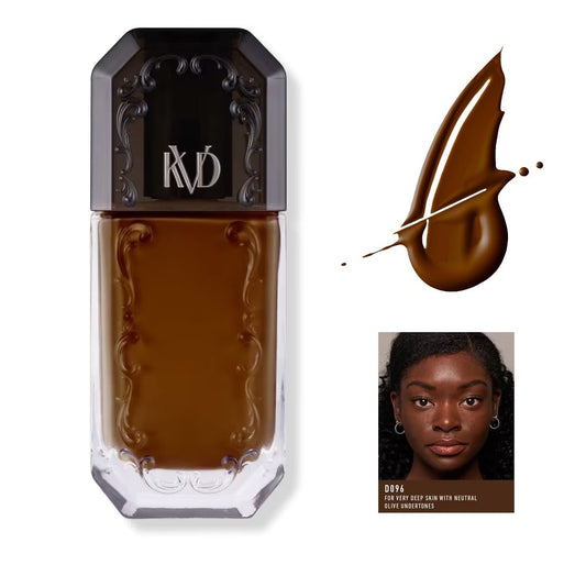 Kat Von D, KVD Beauty Good Apple Full-Coverage Transfer-Proof Serum Foundation Deep 096 (for very deep skin with neutral olive undertones)
