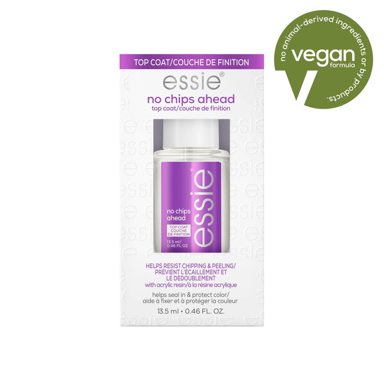 essie Vegan Clear Top Coat, No Chips Ahead, 0.46 fl oz Bottle