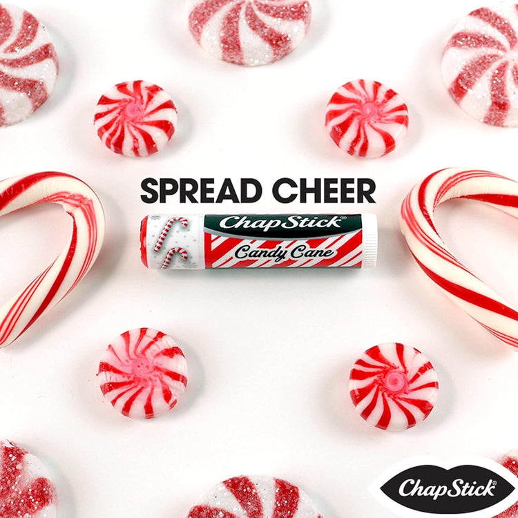 ChapStick Bulk Lip Balm, Candy Cane – Fresh & Minty Lip Moisturizer, 12-Pack