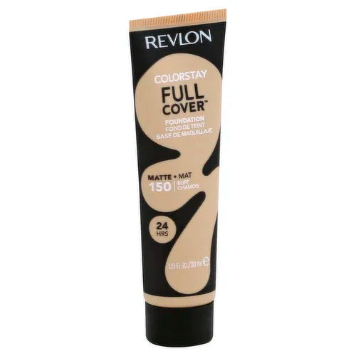 WHOLESALE Revlon ColorStay Full Cover Longwear Matte Foundation, Heat & Sweat Resistant Lightweight Face Makeup, Buff (150), 1.0 oz