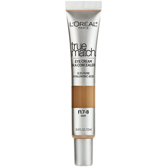 L'Oreal Paris True Match Eye Cream in a Concealer, Hyaluronic Acid, Dark, 0.4 fl oz