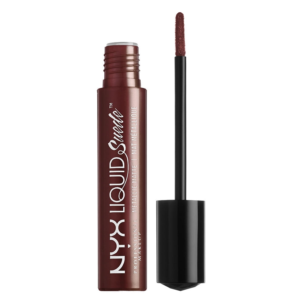 NYX Professional Makeup Liquid Suede Metallic Matte Cream Lipstick, Neat Nude