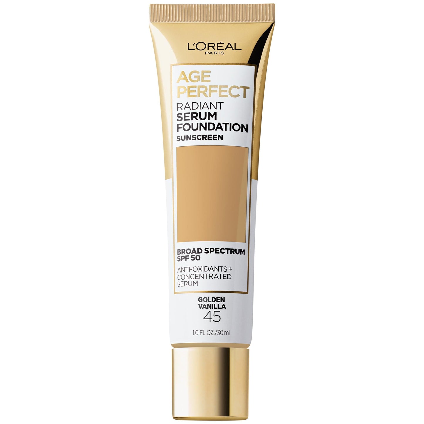 L'Oreal Paris Age Perfect Radiant Serum Foundation Makeup, 45 Golden Vanilla