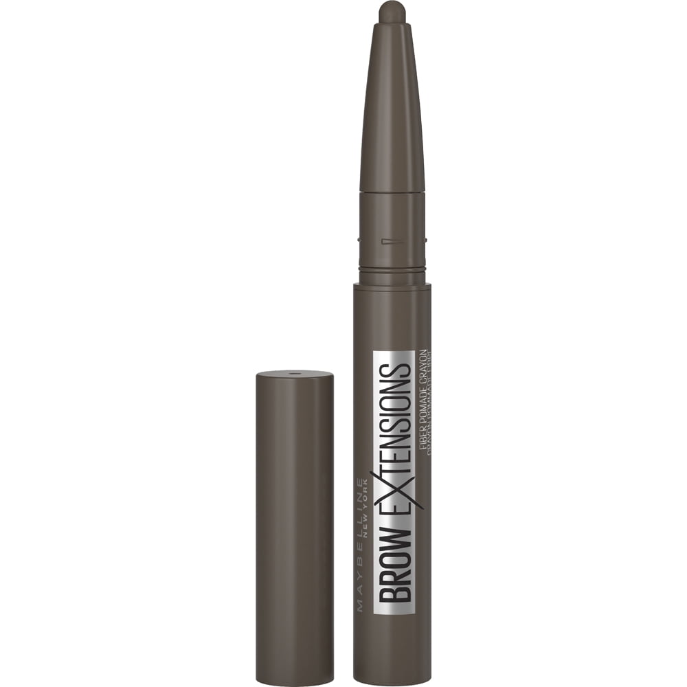 Maybelline Brow Extensions Fiber Pomade Crayon Eyebrow Makeup, Black Brown, 0.014 oz.