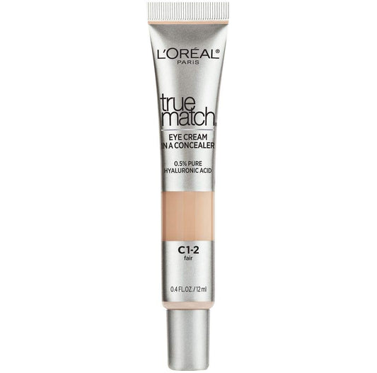 PREORDER WHOLESALE L’Oréal Paris True Match Eye Cream in a Concealer, 0.5% hyaluronic acid, Fair C1-2, 0.4 fl. oz.