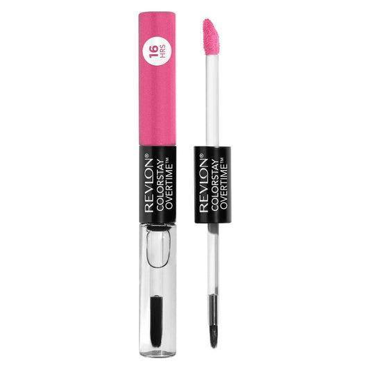 WHOLESALE REVLON Liquid Lipstick with Clear Lip Gloss, ColorStay Face Makeup, Overtime Lipcolor, Dual Ended with Vitamin E in Pink, For Keeps Pink (490), 0.07 Oz 70 UNITS