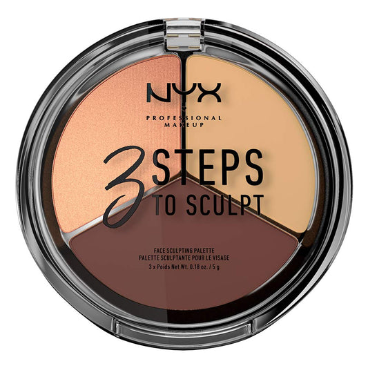 PREORDER WHOLESALE NYX PROFESSIONAL MAKEUP 3 Steps to Sculpt, Face Sculpting Contour Palette - Medium - 72 UNITS