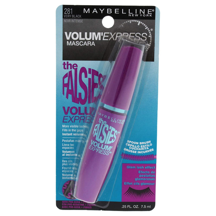 WHOLESALE Maybelline Volum' Express The Falsies Washable Fiber Mascara, Volumizing and Separating Make Up Formula, Very Black