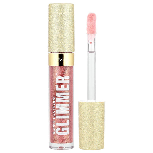 WHOLESALE REVLON Super Lustrous Glimmer Gloss, Non-Sticky Lip Gloss, High-Shine Finish, Plant-Based Glitter, 005 Glazed Almond, 0.13 fl oz 278 UNITS