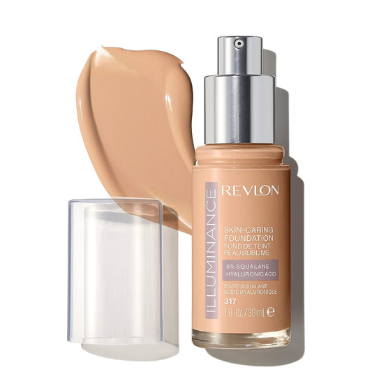 WHOLESALE Revlon Illuminance Skin-Caring Liquid Foundation, Hyaluronic Acid, Hydrating and Nourishing Formula with Medium Coverage, 401 Light Coffee 48 UNITS