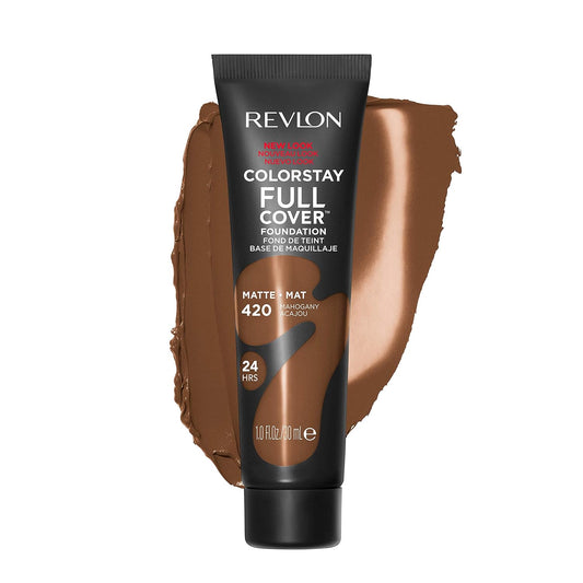 WHOLESALE Revlon ColorStay Full Cover Longwear Matte Foundation, Heat & Sweat Resistant Lightweight Face Makeup, Mahogany (420), 1.0 oz 96 UNITS