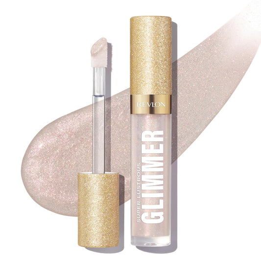WHOLESALE REVLON Super Lustrous Glimmer Gloss, Non-Sticky Lip Gloss, High-Shine Finish, Plant-Based Glitter, 001 Diamond Drama, 0.13 fl oz 291 UNITS