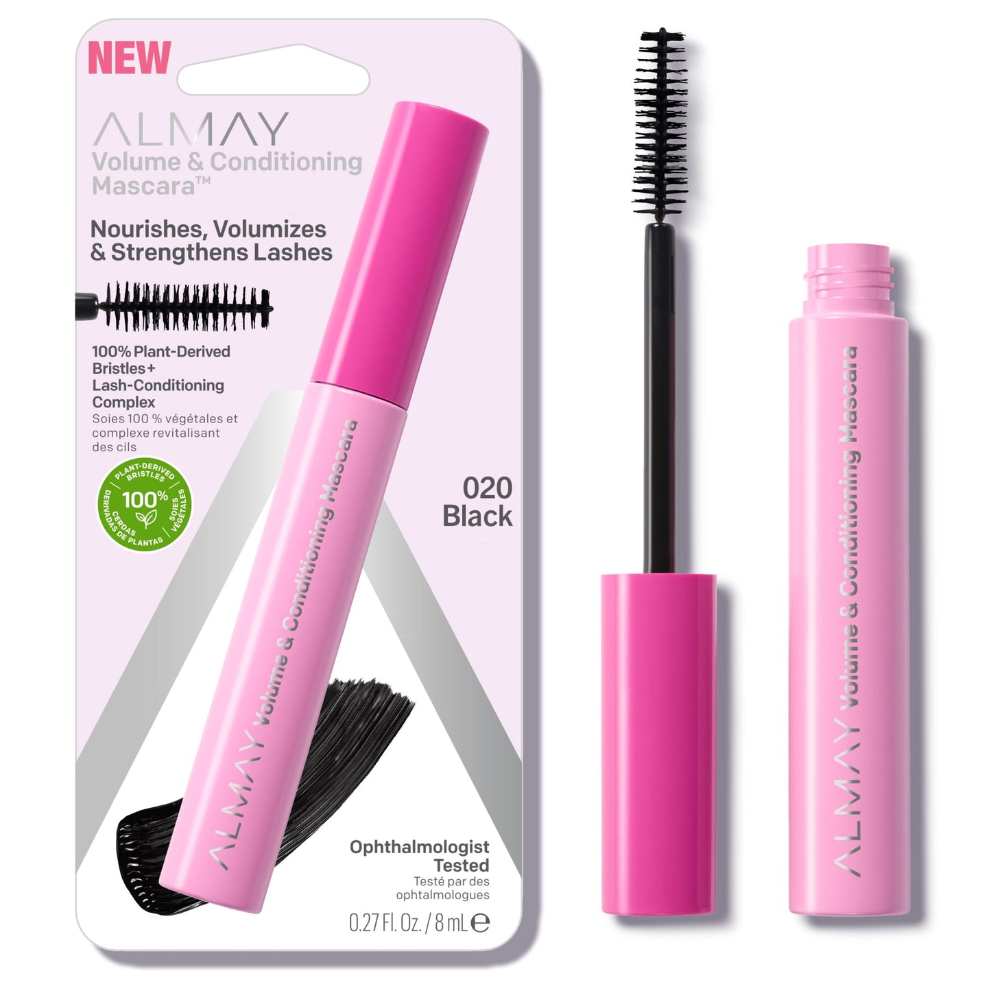 Almay Volume and Conditioning Waterproof Mascara, 20 Black, 0.27 fl oz