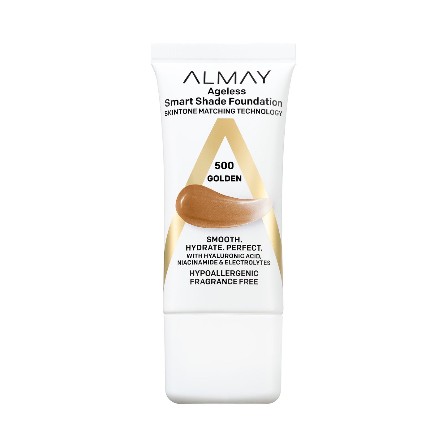 Almay Ageless Smart Shade Liquid Foundation Makeup, Hypoallergenic, 500 Golden, 1 fl oz