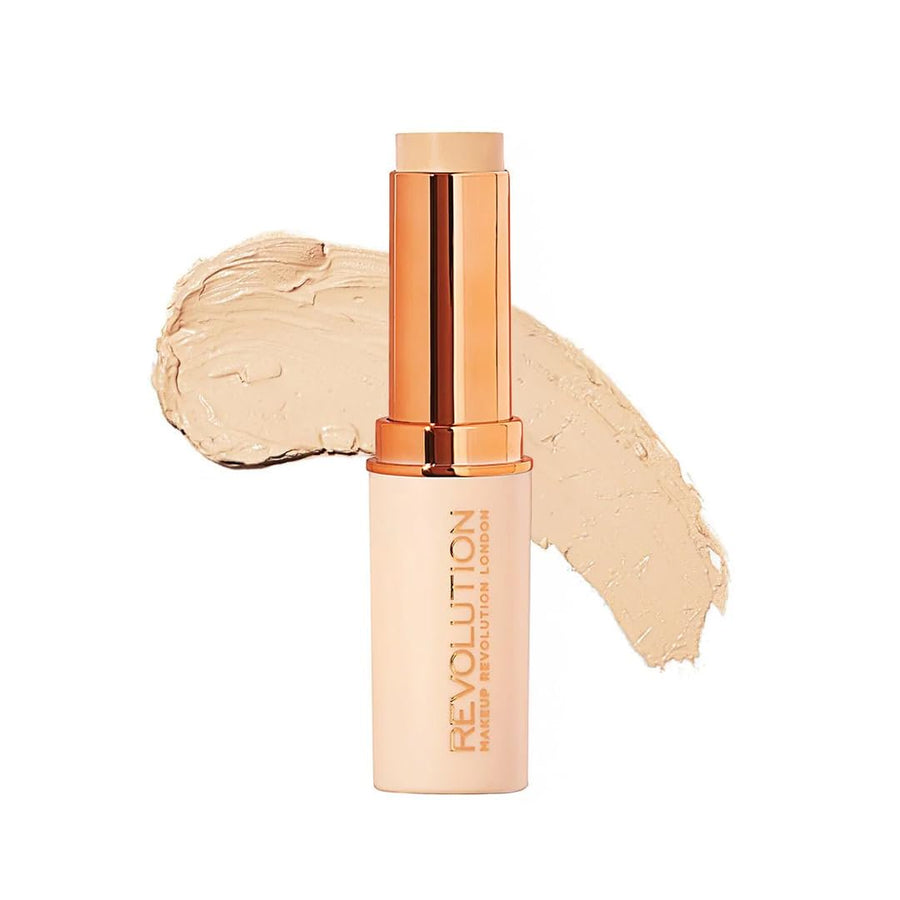 Makeup Revolution Fast Base Stick Foundation, Flawless Skin & Matte Finish, F2 for Fair Skin