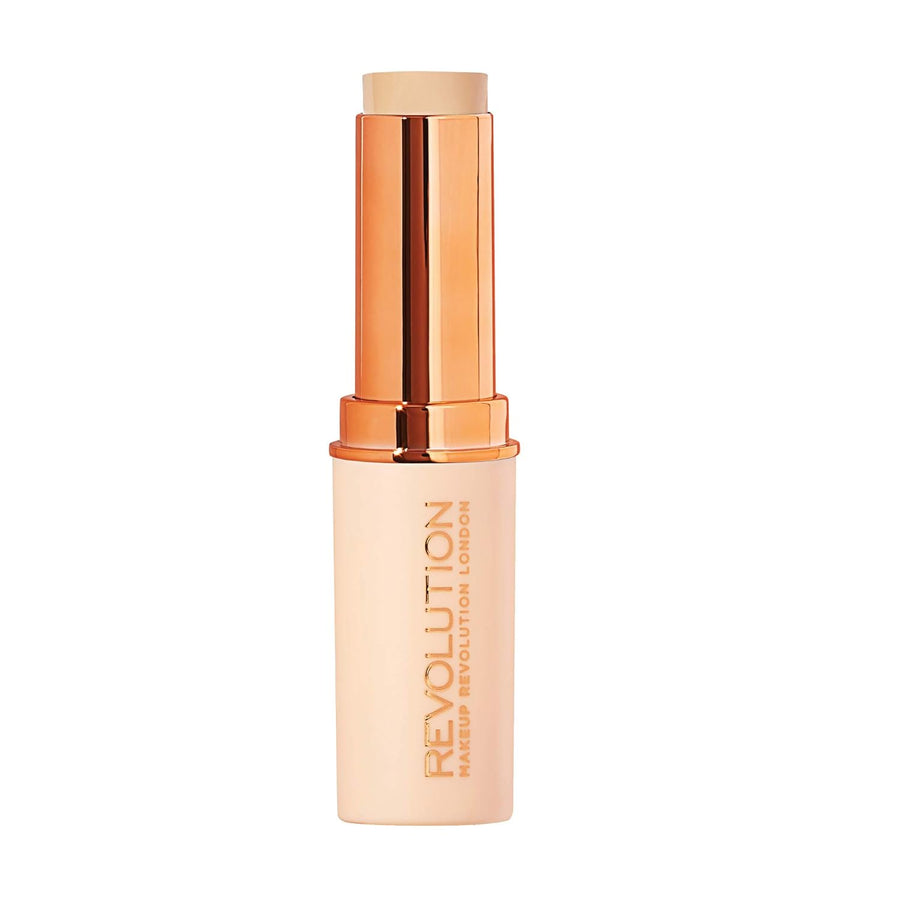 Makeup Revolution Fast Base Stick Foundation, Contour & Highlight, Flawless Skin & Matte Finish, F3 for Fair Skin