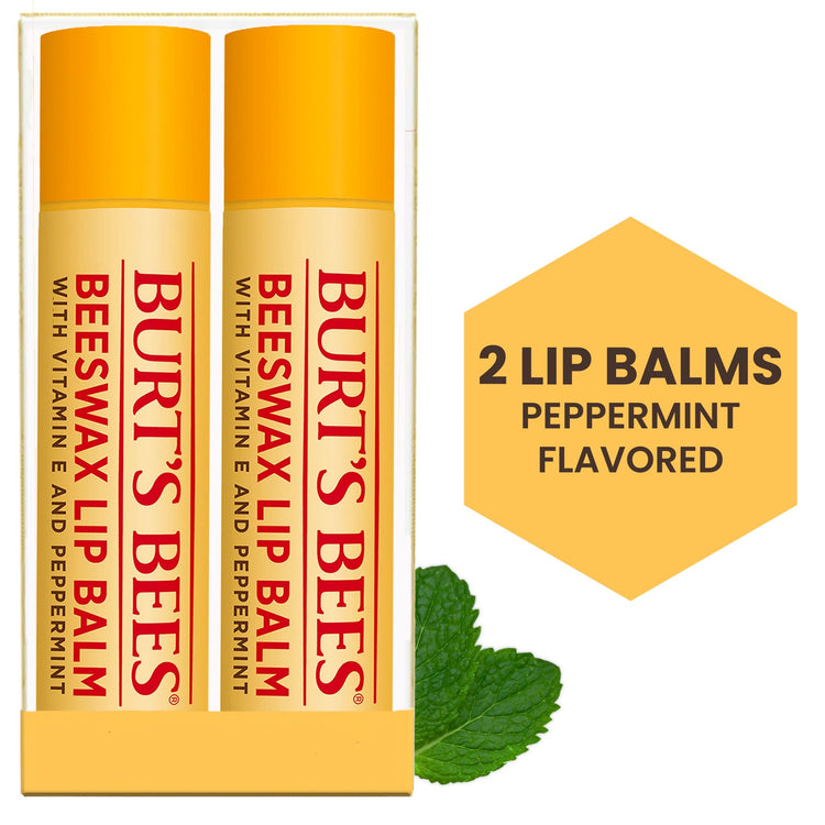 Burt's Bees 100% Natural Origin Moisturizing Lip Balm, Original Beeswax, 2 Tubes