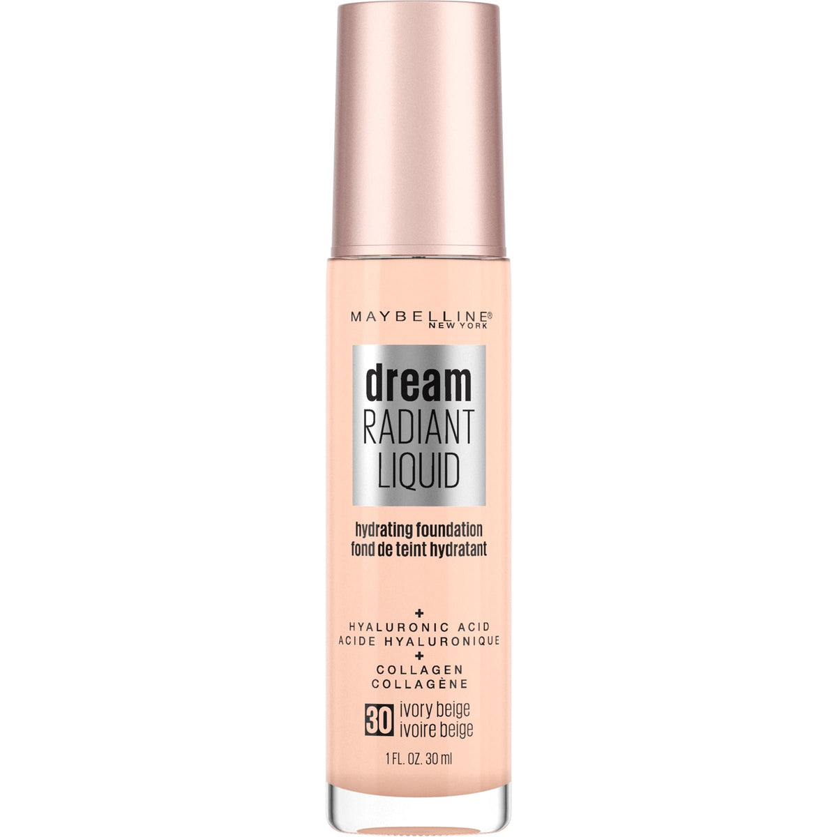 Maybelline Dream Radiant Liquid Medium Coverage Hydrating Foundation, Ivory Beige, 1 fl. oz.