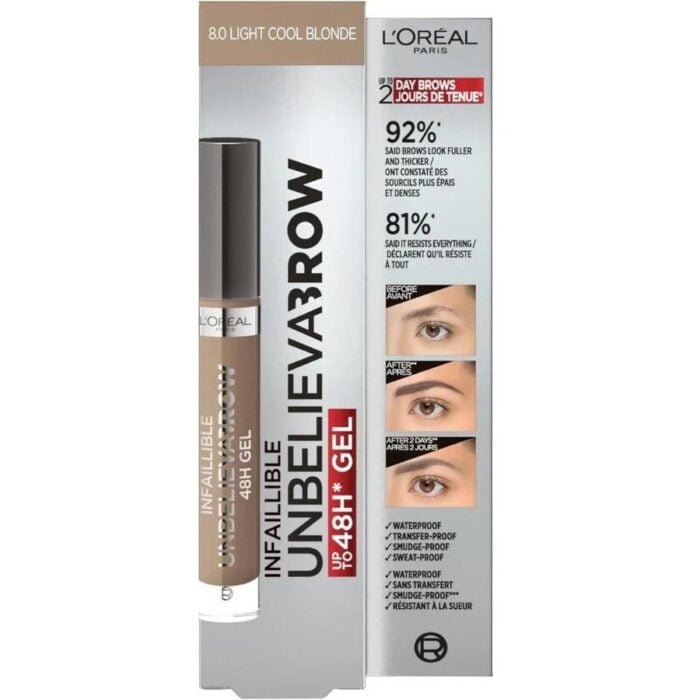 L’Oreal Infaillible 48H Unbelieva Brow Gel 8.0 Light Cool Blonde