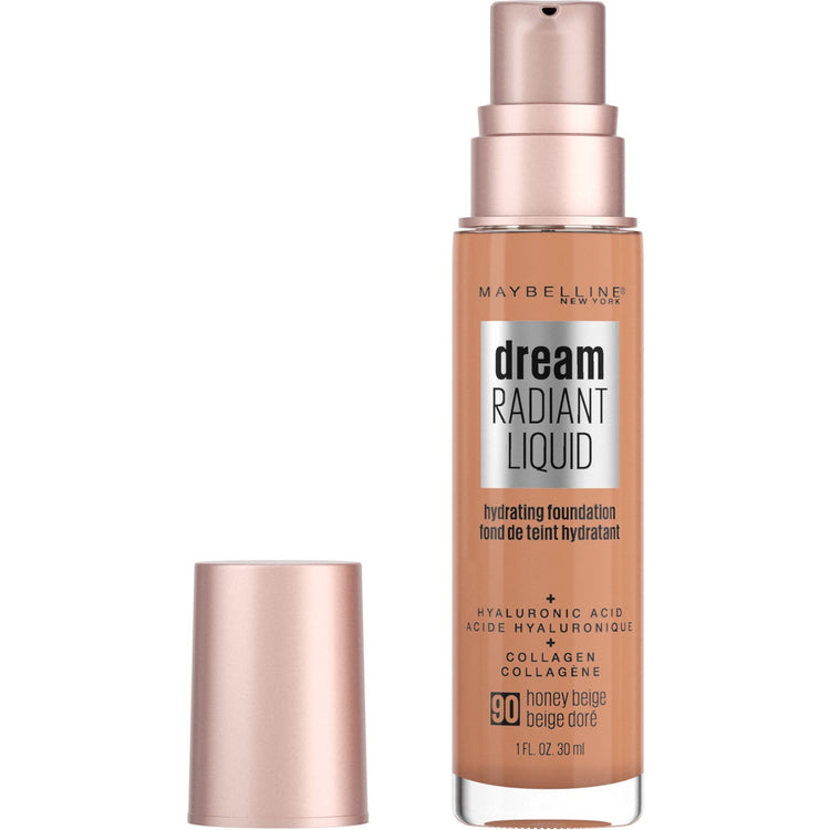 Maybelline Dream Radiant Liquid Foundation Makeup, 90 Honey Beige, 1 fl oz
