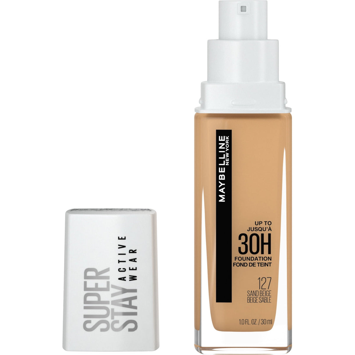 Maybelline Super Stay Liquid Foundation Makeup, Full Coverage, 127 San Beige, 1 fl oz