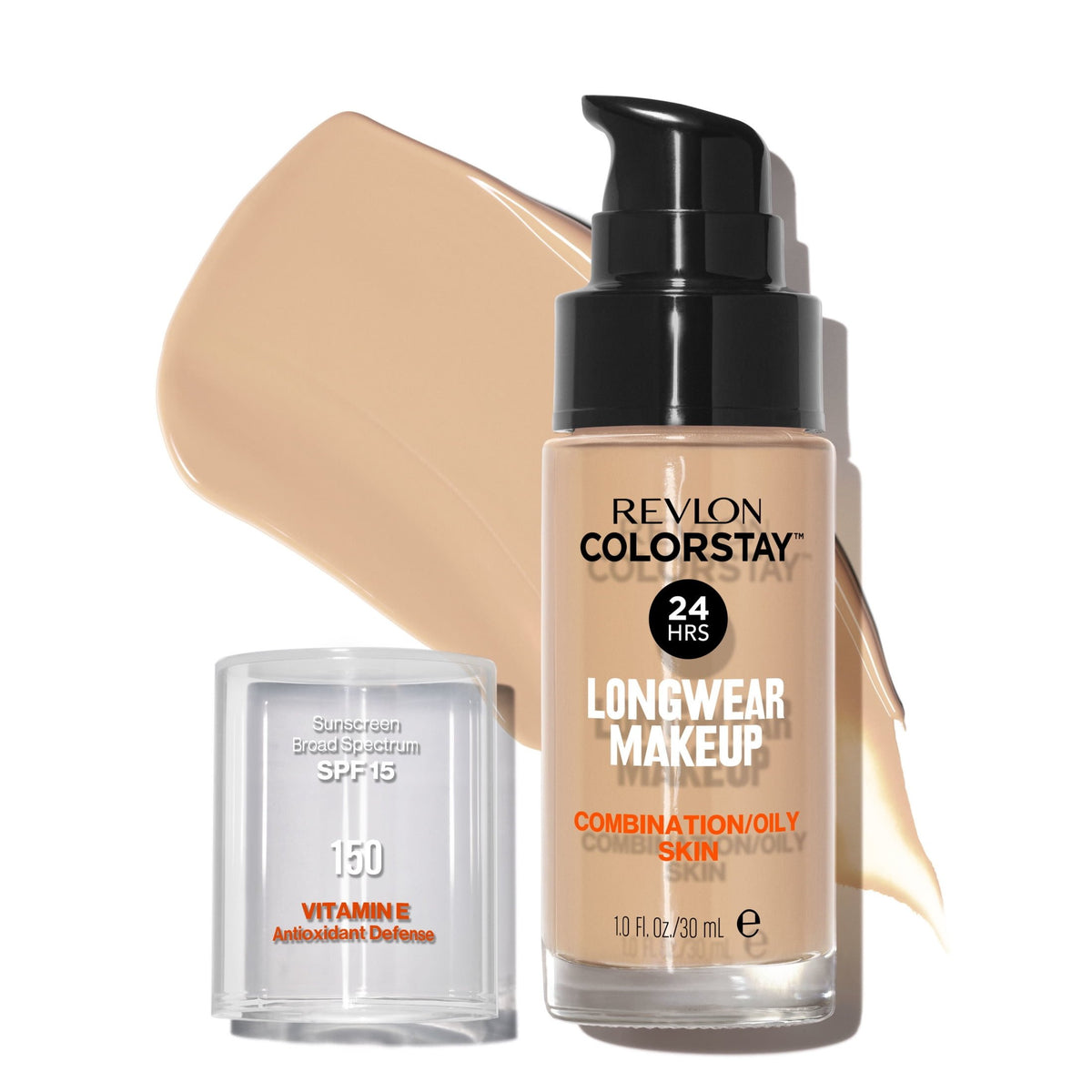 Revlon ColorStay Liquid Foundation Makeup, Matte Finish, Combination/Oily Skin, SPF 15, 150 Buff, 1 fl oz