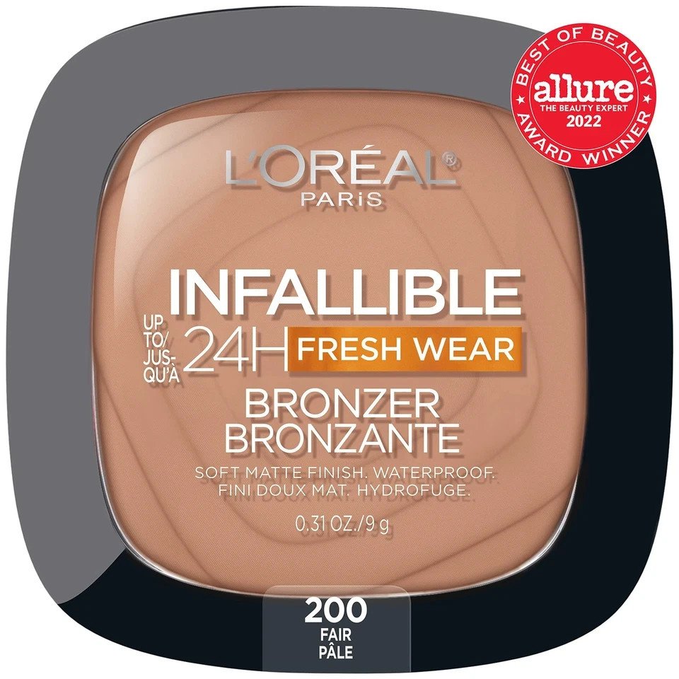 L Oreal Paris Matte Powder Bronzer Waterproof Transfer Proof 24Hr Wear, Fair 200