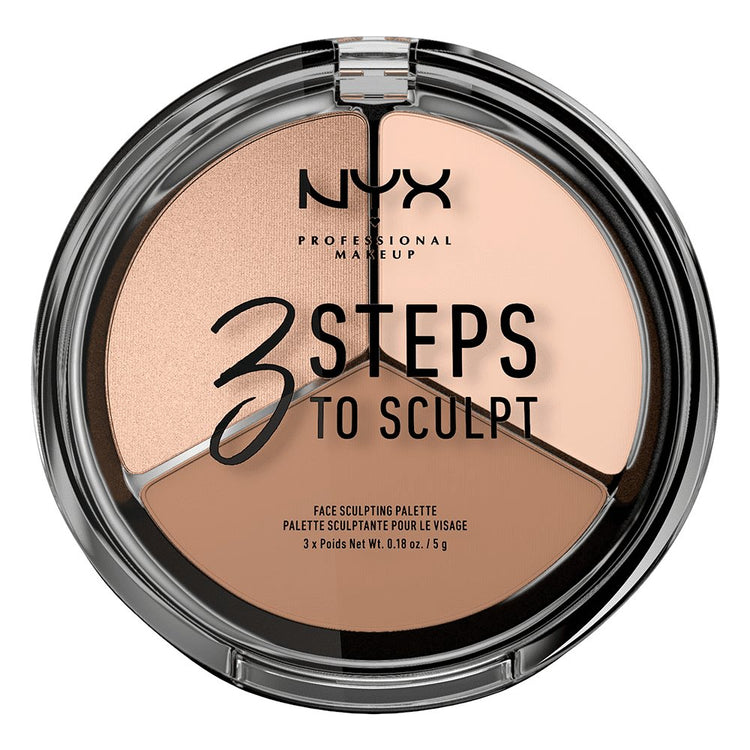 NYX Professional Makeup 3 Steps to Sculpt Face Sculpting Palette, Fair, 3 colors