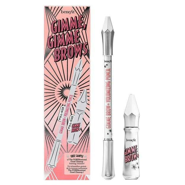 Benefit Cosmetics Gimme Brow+ Mascara & Volumizing Brow Pencil Set, 4.5 Neutral Deep Brown, 2-Piece Brow Makeup Set