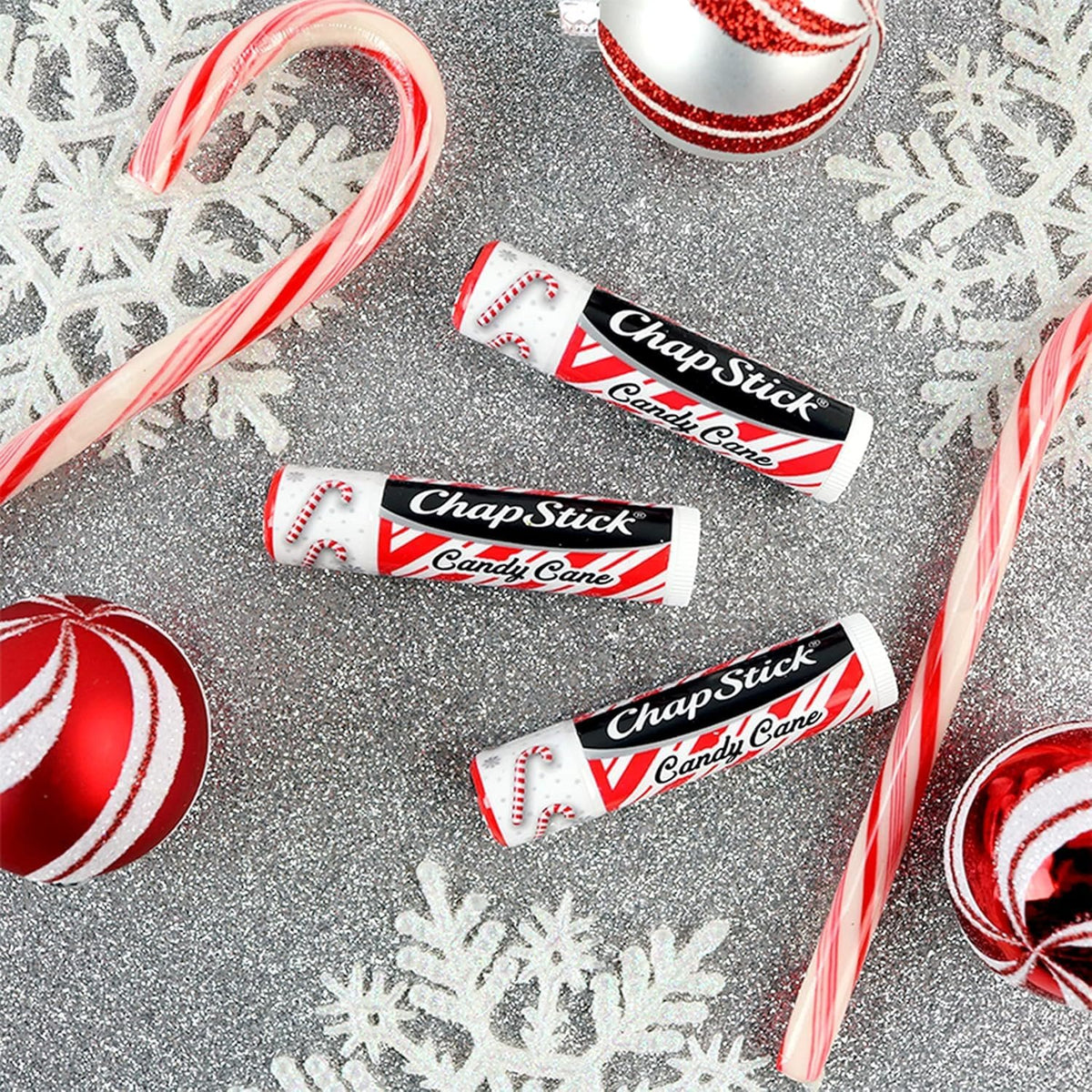 ChapStick Bulk Lip Balm, Candy Cane – Fresh & Minty Lip Moisturizer, 12-Pack