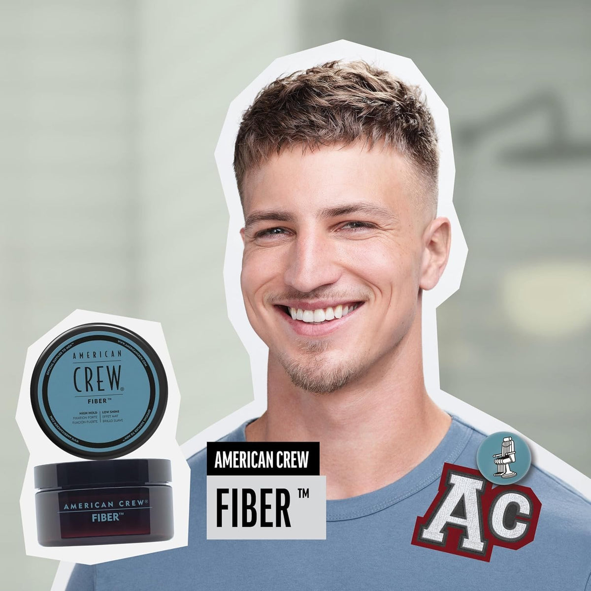 American Crew Men's Hair Fiber, Styling Gel with High Hold & Low Shine, 1.7 oz