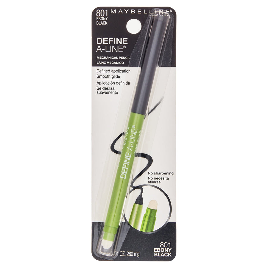Maybelline Define A Line Mechanical Eyeliner with Built in Sharpener, Ebony Black