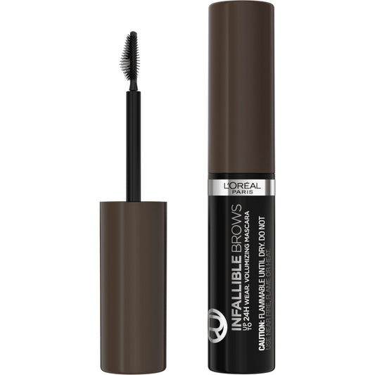 L'Oreal Paris Infallible Volumizing 24H Wear Brow Mascara, 3.0 Soft Black, 0.13 fl oz
