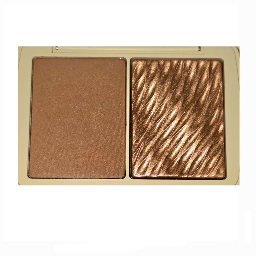 COVER FX Monochromatic Powder Bronzer Duo - Sunkissed Bronze - Soft Matte + Luminous Shimmer Finish - Create Custom, High Impact Bronze Glow