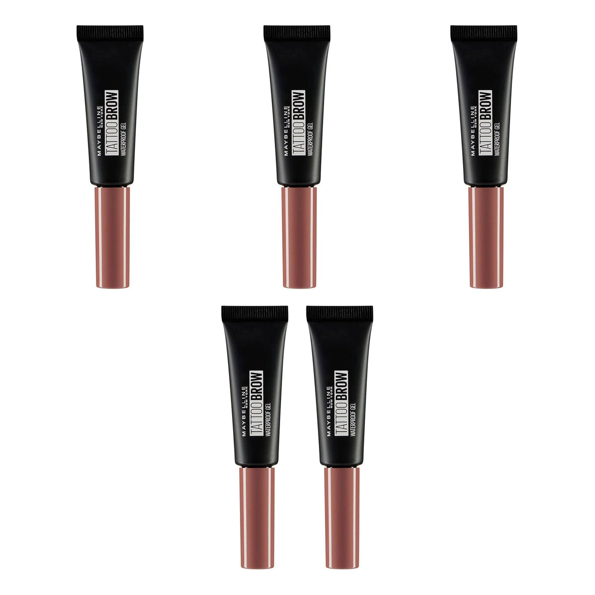 Maybelline Tattoo Brow Waterproof Gel, 09 Auburn, 5ml - 5 Pack