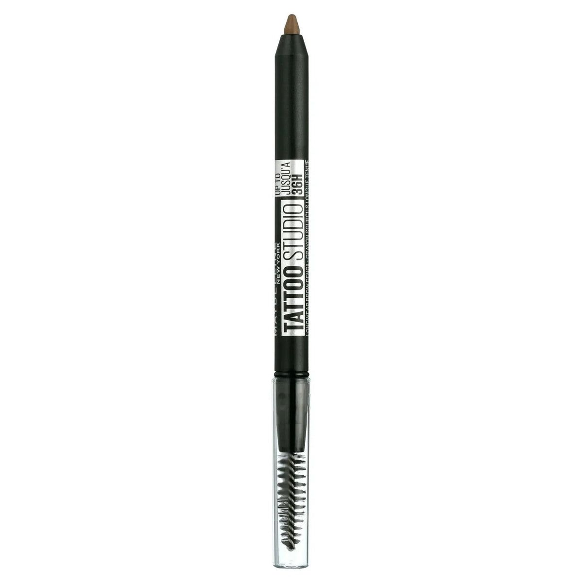 Maybelline TattooStudio 36HR Waterproof Eyebrow Pencil Spoolie, Soft Brown 255