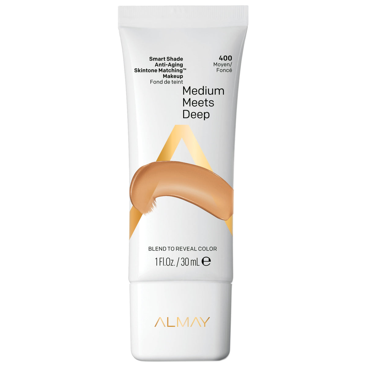 Almay Smart Shade Anti-Aging Skin Tone Matching Makeup, 400 Medium Meets Deep