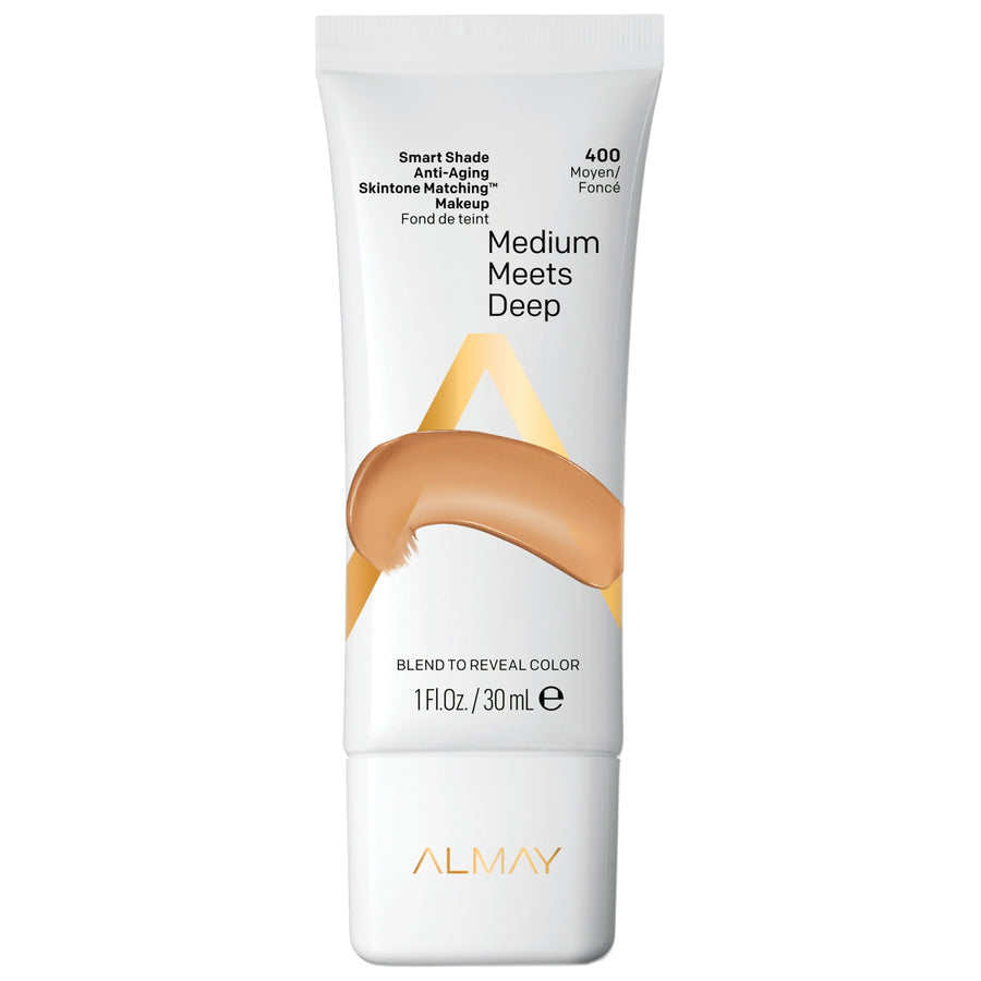 Almay Smart Shade Anti-Aging Skin Tone Matching Makeup, 400 Medium Meets Deep