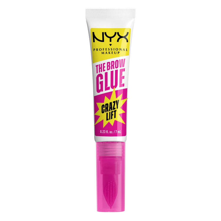 NYX Professional Makeup The Brow Glue Crazy Lift, Shaping Flake-Proof Eyebrow Gel, 24 Hour Hold, Clear, 0.23 fl oz