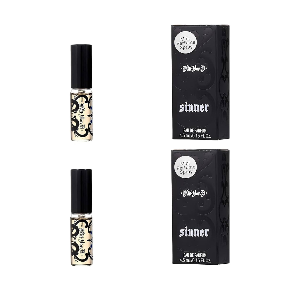 KAT VON D Eau de Parfum SINNER Deluxe Travel Size (4.5ml/.15oz), Pack of 2