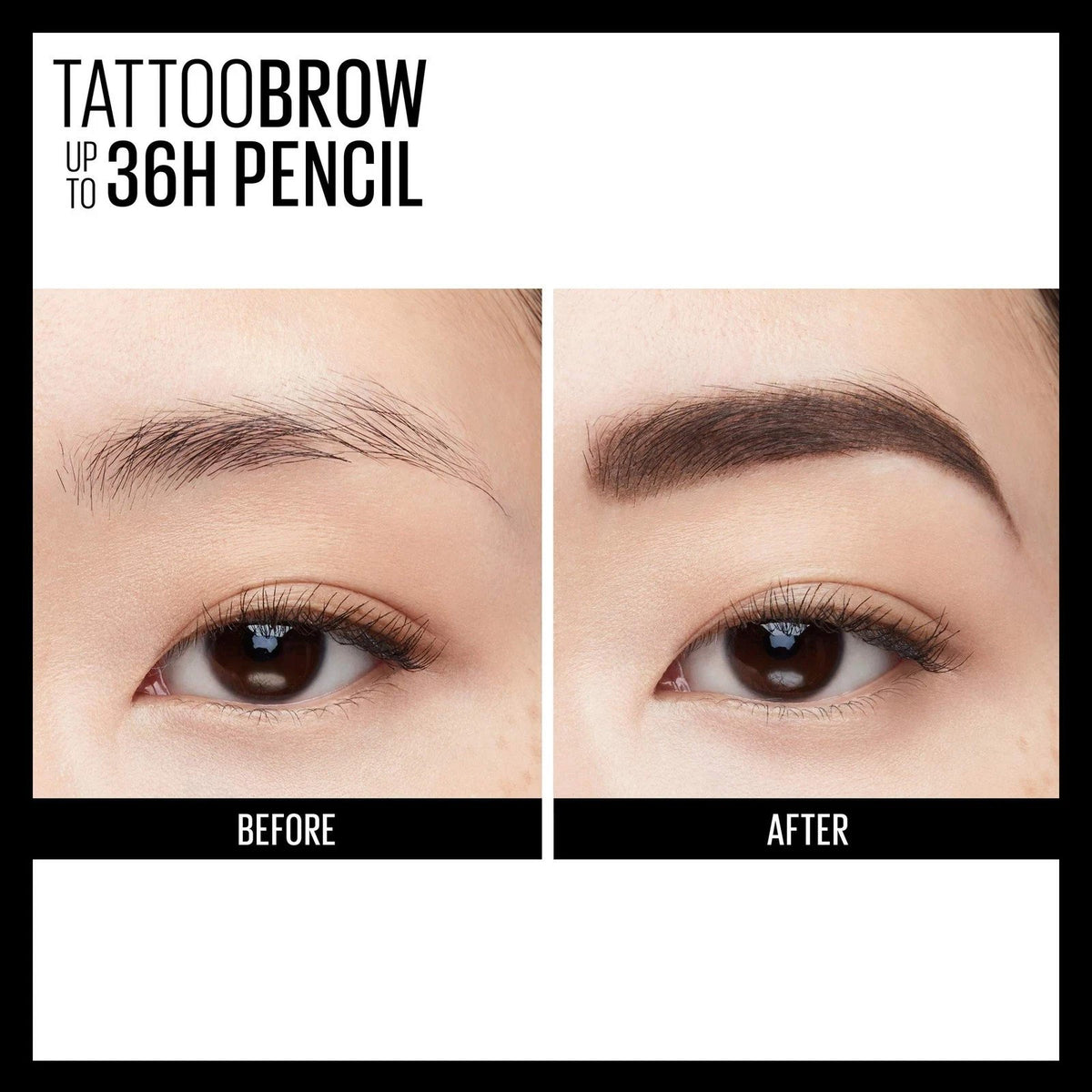 Maybelline TattooStudio 36HR Waterproof Eyebrow Pencil Spoolie, Soft Brown 255