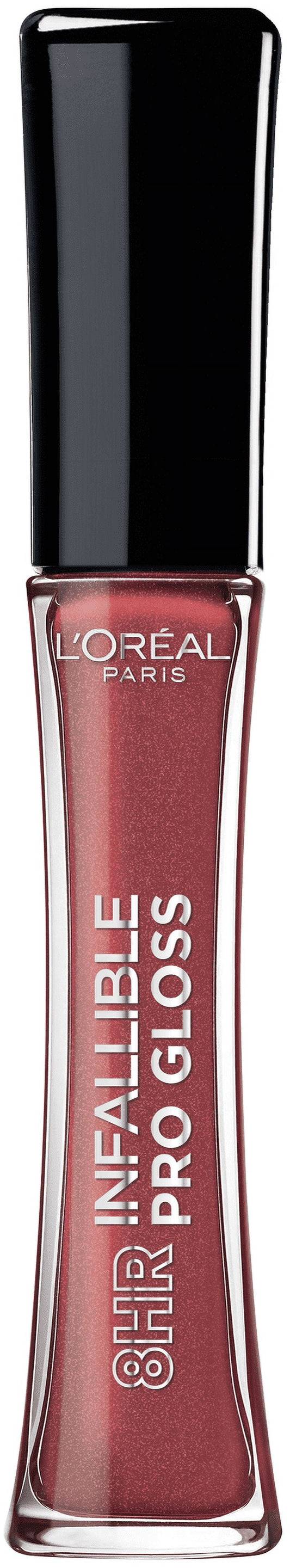 L'Oreal Paris Infallible 8 Hour Lip Gloss, Cherry Flash, Hydrating Liquid Lip Gloss, 0.21 fl oz
