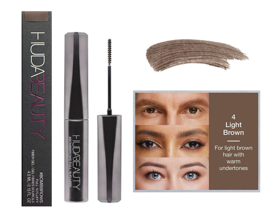 HUDA BEAUTY #BombBrows Full 'N Fluffy Fiber Gel 4 LIGHT BROWN
