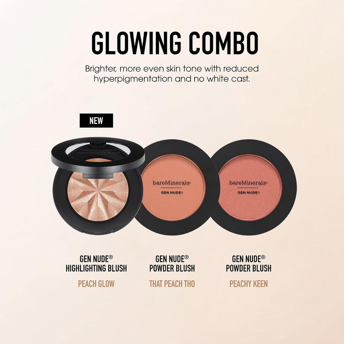 bareMinerals Gen Nude Highlighting Blush Peach Glow 3.2g Powder