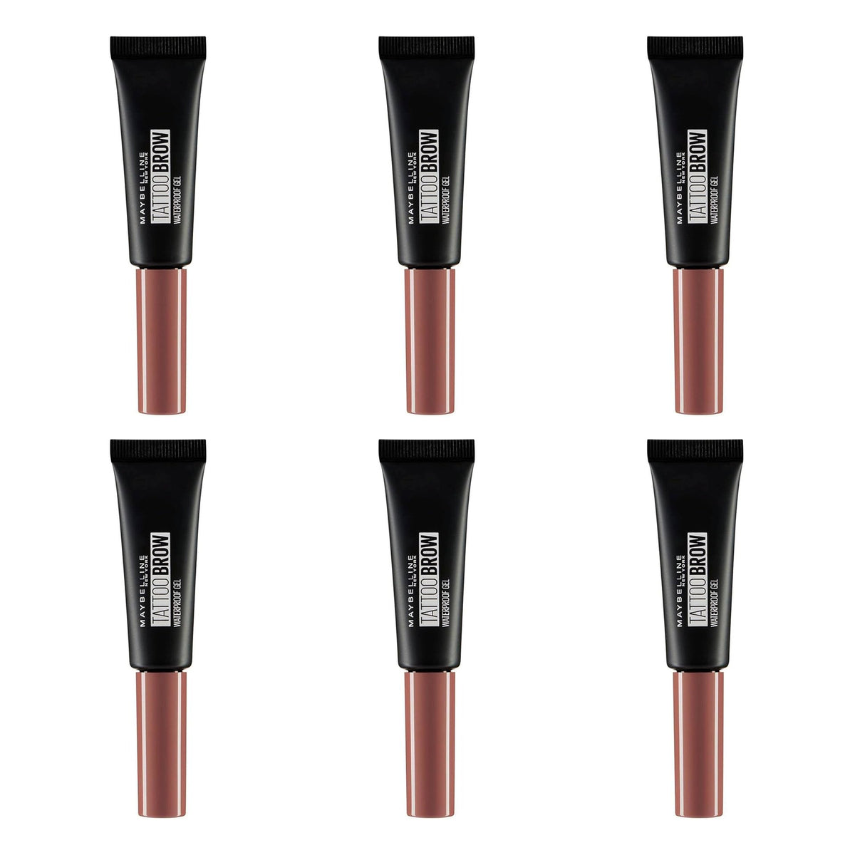 Maybelline Tattoo Brow Waterproof Gel, 09 Auburn, 5ml - 6 Pack
